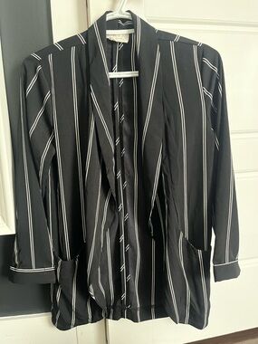 Garage Black Blazer with White Pinstripes